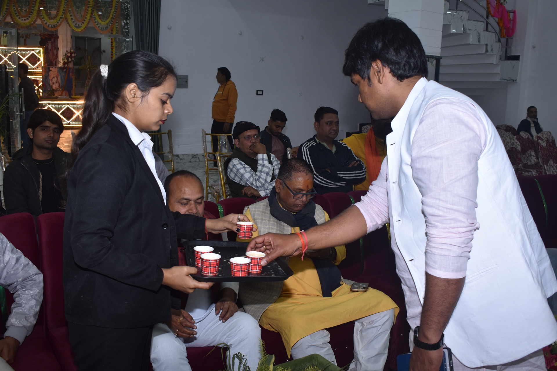 Welcome tea being served to guests